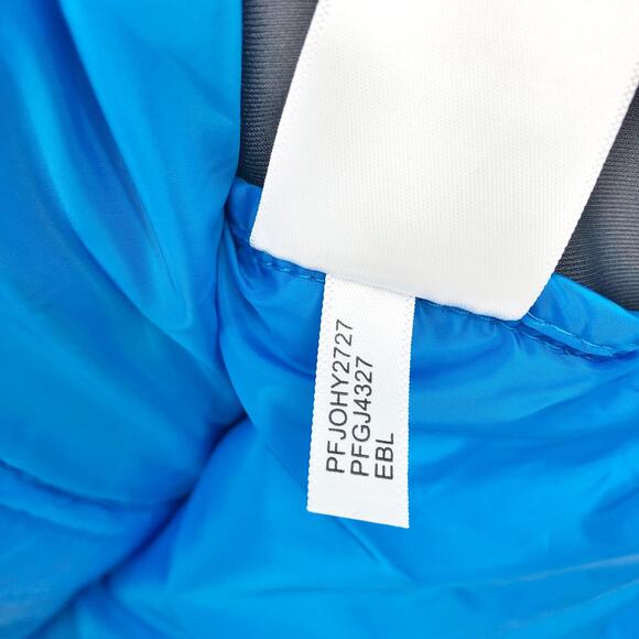 CALVIN KLEIN PERFORMANCE Puffer Coat Medium Blue Black Hooded Mixed-Media NWT - Picture 9 of 11